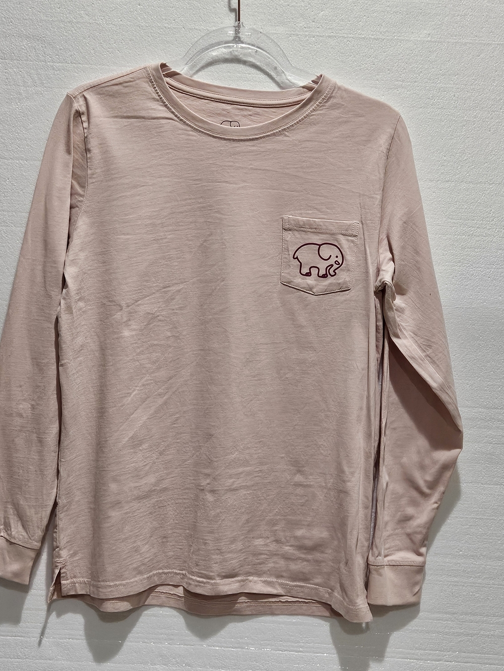IVORY ELLA Kids Organic Cotton Long-Sleeve Pocket, Blush Pink M